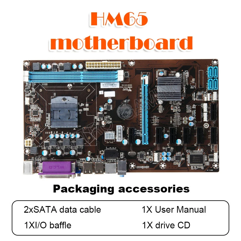

8GPU добычи Биткойн Майнер материнская плата Antminer HM65-BTC Шахтер BTC BTH дожкойн эфириума PS2 USB