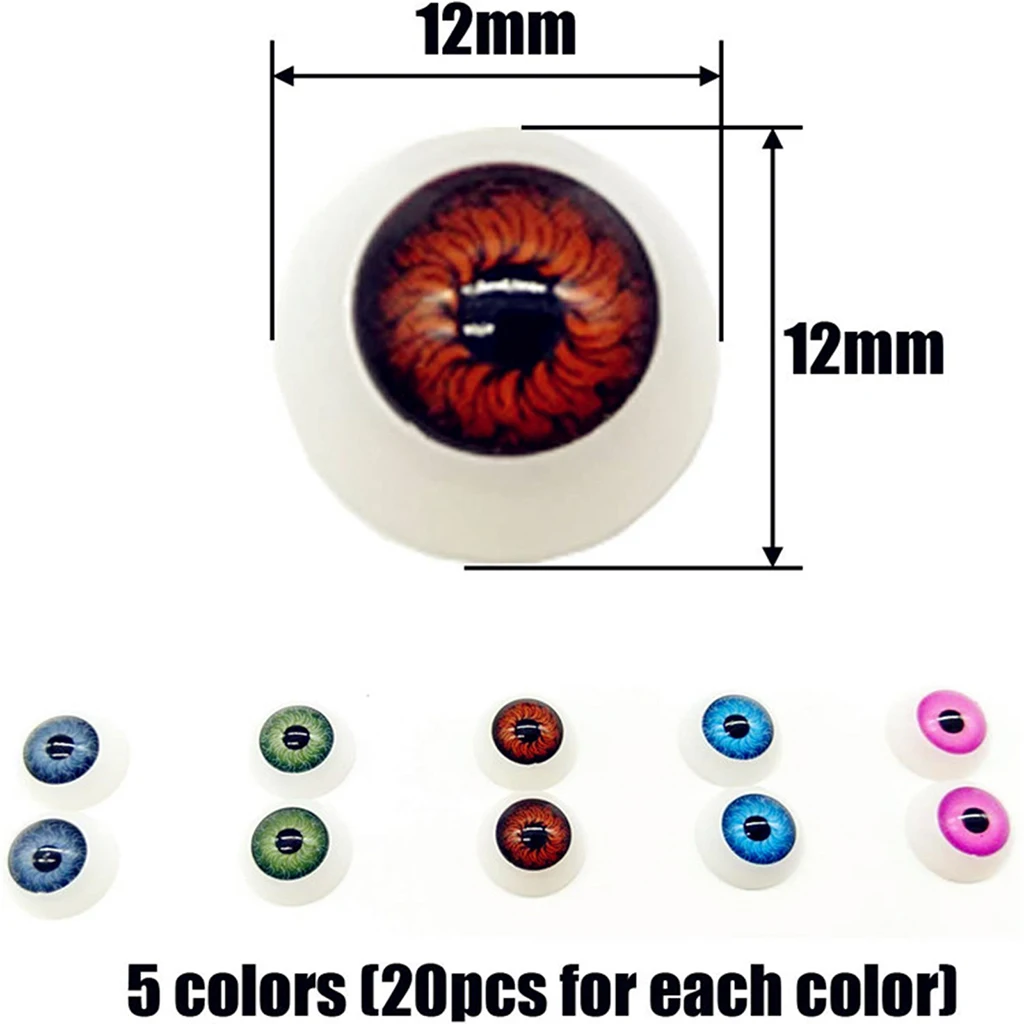 

100 шт. разноцветные пластиковые безопасные глаза 12 мм для мягких плюшевых игрушек куклы марионетка аксессуары «сделай сам» Товары для Хэлло...