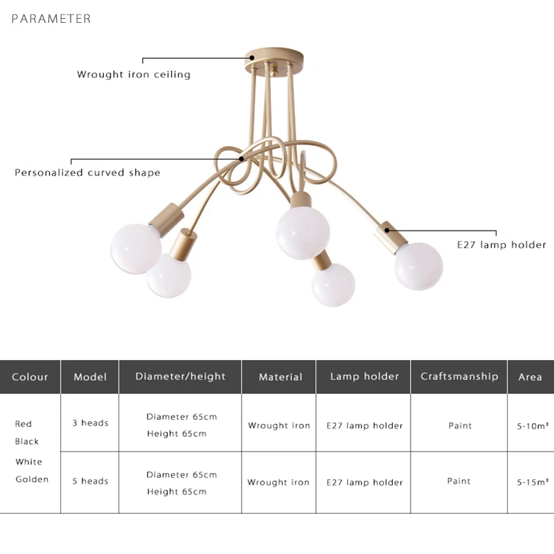

Modern Chandelier Living Room Decoration Lights Kitchen Bedroom Lighting Lamp Dining Decor Light Fixtures Led Black Chandelier