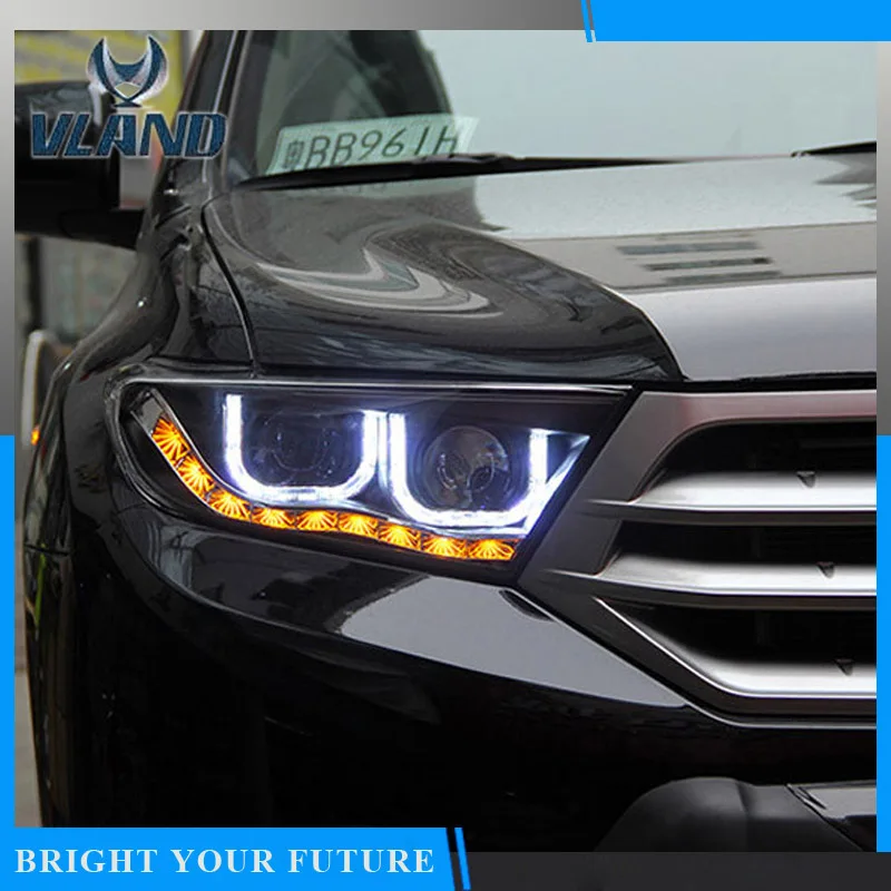 Автомобильная фара для фары Toyota Highlander 2012 2013 2014 2015 2016 светодиодный DRL Bi Xenon двойной u