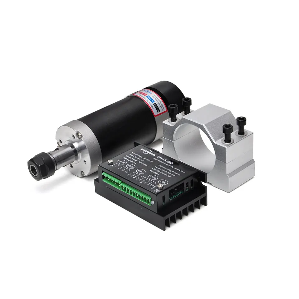 

Шпиндельный двигатель Daedalus 500w ER16 CNC бесщеточный электродвигатель вращения шпинделя 48v DC старой версии с WS55 220 BLDC зажим шпинделя драйвера