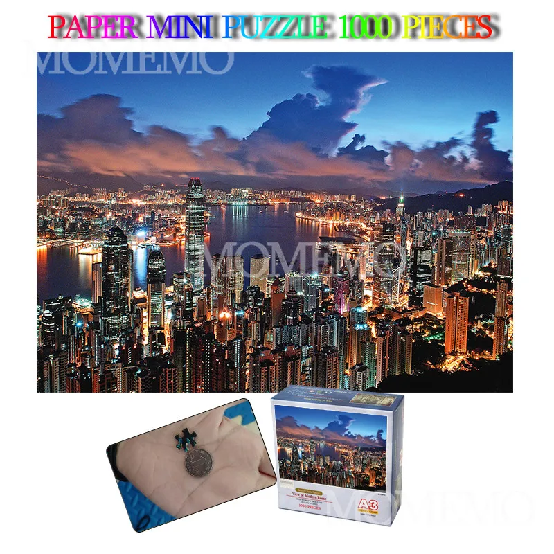Пазл ночь в Гонконге из 1000 частей мини-пазл бумаги пазлы для взрослых со всемирно