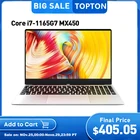 Ноутбук игровой Topton, 15,6 дюйма, Intel i7 1165G7 i5 1135G7 MX450 2G Windows 10