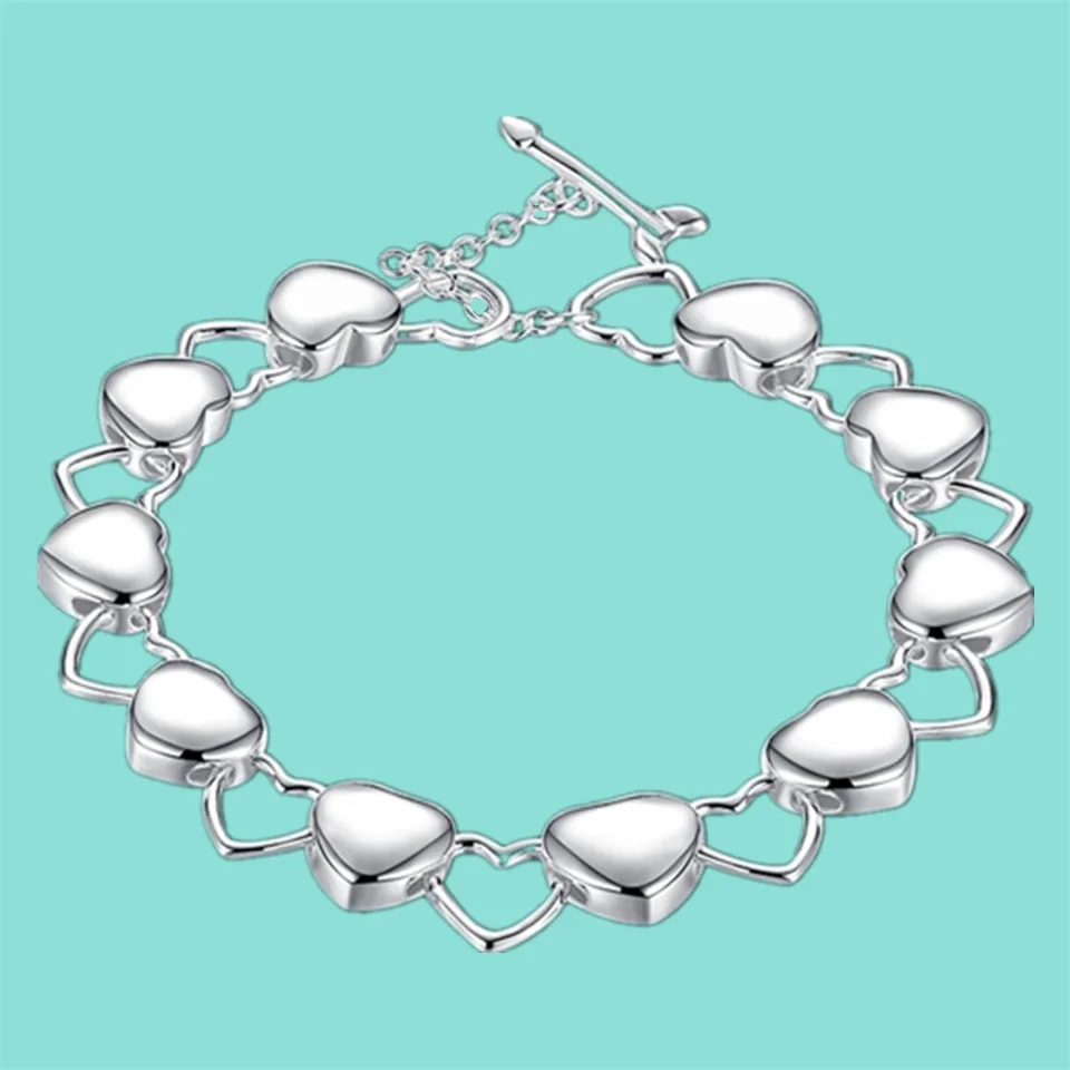

Женский браслет из серебра 925 пробы, с подвеской в виде сердца