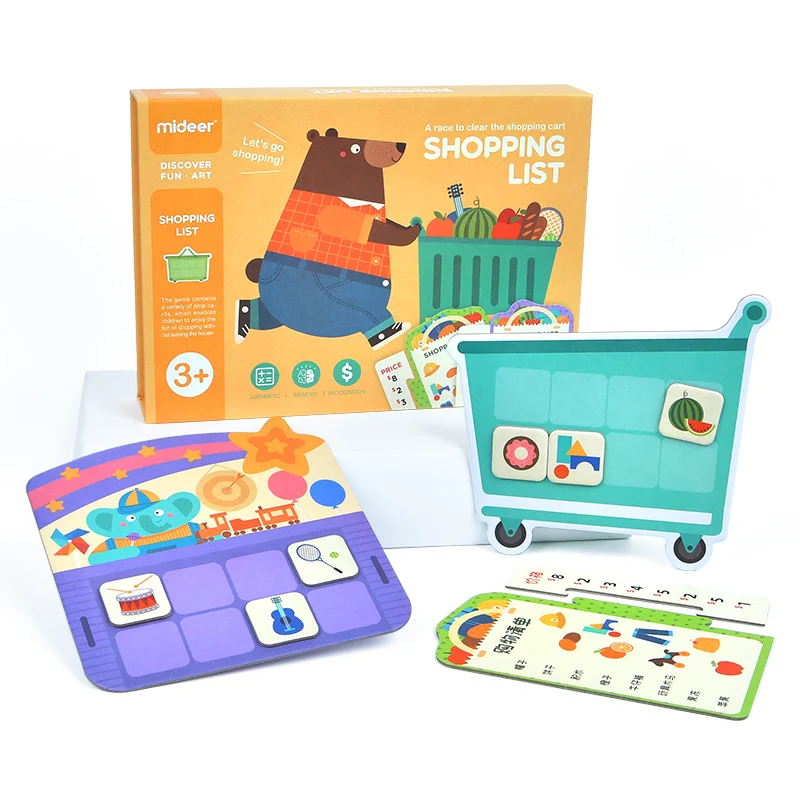 MiDeer-juguetes educativos para beb&eacute;s, juego de mesa con lista de compras, simulaci&oacute;n de supermercado, operaci&oacute;n de memoria, 3Y +, juego cognitivo de dinero para ni&ntilde;os-3