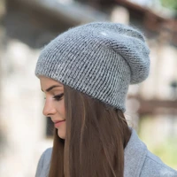 new real rabbit fur wool beanie hat for women solid winter cashmere skullies warm gravity falls cap gorros female cap