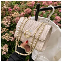 yaoku chain bag 2021 new fashion bag women s crossbody popular design personality lock shoulder bag purse gentle wind pearl pu