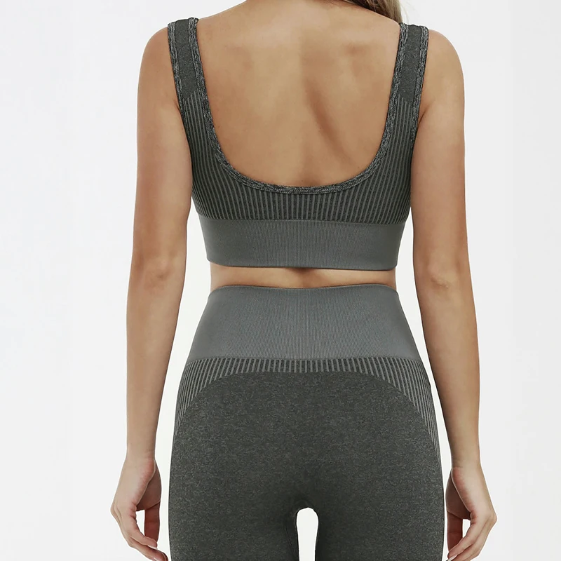 Бесшовные спортивные комплекты высокая талия штаны для йоги Женский комплект из