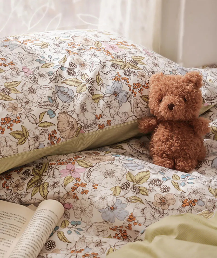

vintage sweet flower bedding set,american rustic floral cotton twin full queen home textile flat sheet pillowcase duvet cover