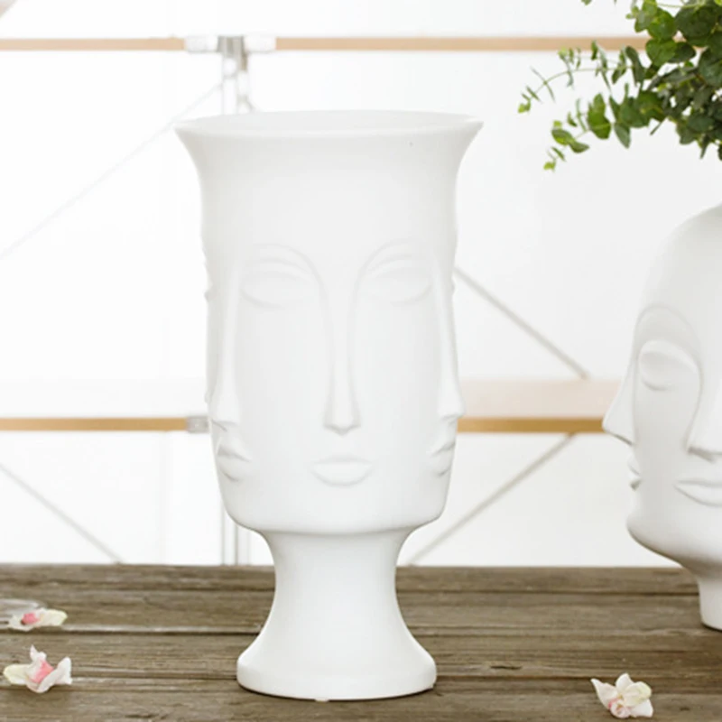 Скандинавский минимализм абстрактная керамическая ваза для лица матовая