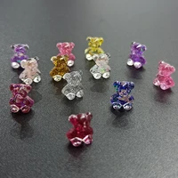 2050pc resinjellycandy little bear charms for nails art accessory cartoon glitters 3d sticker decorations nail supply mf6 9mm