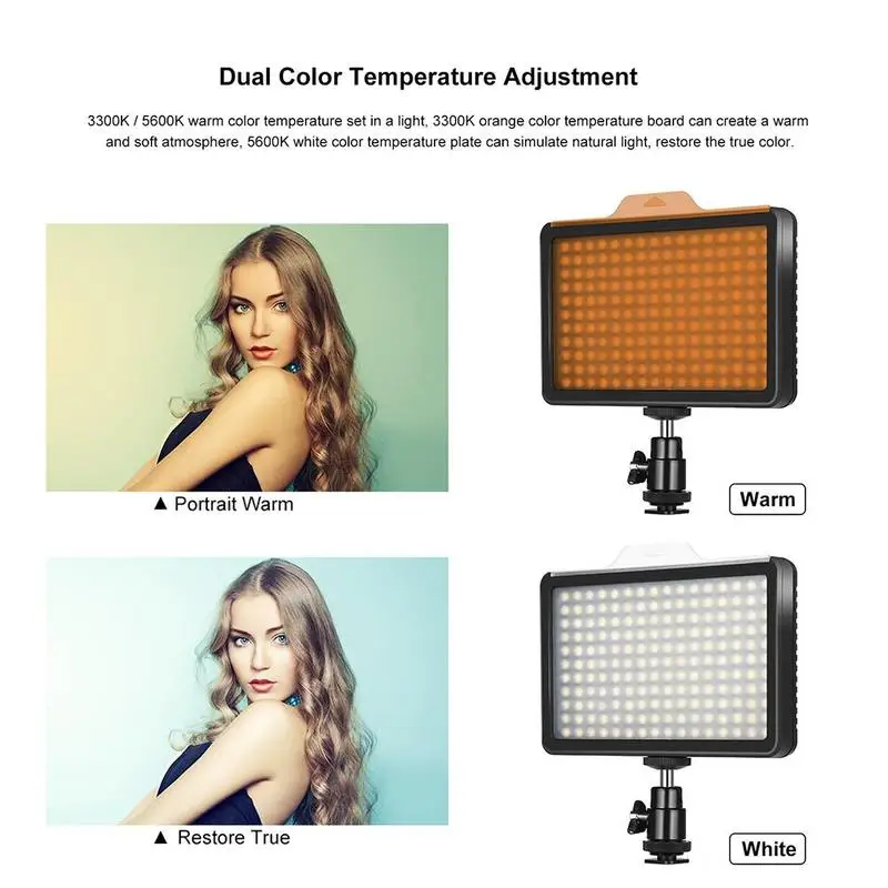 

Photography live light Dimmable Bi-color LED Video 176 Studio LEDs Light PULUZ For Studio Light 3300-5600K 12W Shooting E5N0