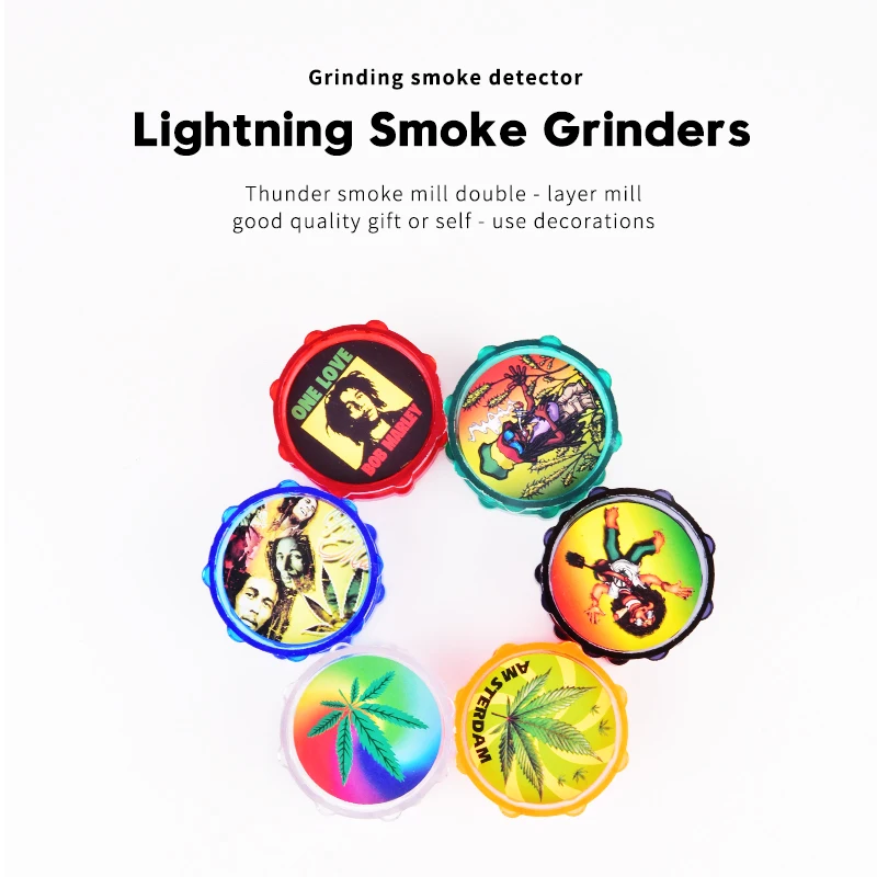 Plastic Tobacco Grinder Leaf Herbal Herb Smoke Spice Crusher Hand Muller 2 Layer Dia Smoking Accessories Color Random | Дом и сад