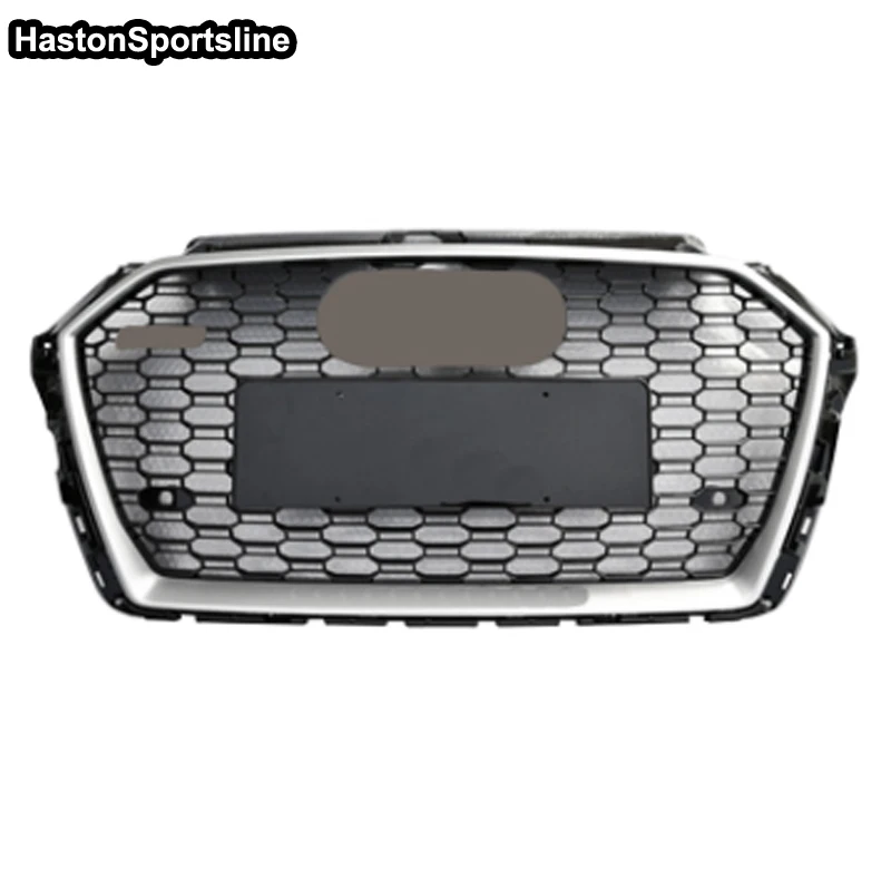 Серебристые хромированные передние сотовые сетчатые решетки в стиле Quattro для Audi