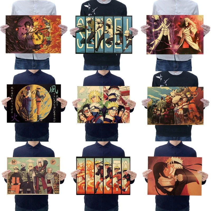 Классический постер ниндзя с рисунком аниме винтажное украшение настенные