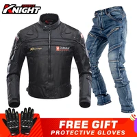 duhan motorcycle jacket men motocross moto windproof protective jacket pants chaqueta moto racing jacket for winter autumn