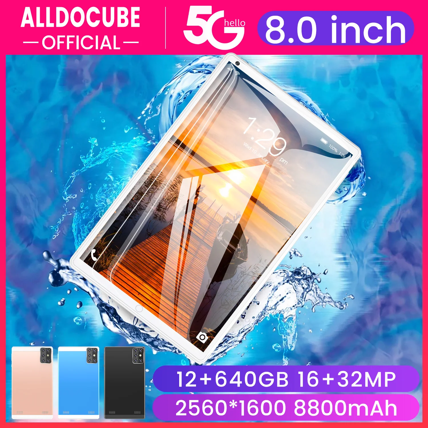 

2021newest Hot Sales 8 Inch PC Tablet Android 9.0 With 12 ram 1280 x 800 Touch Screen 4800mAh Free Protective Film