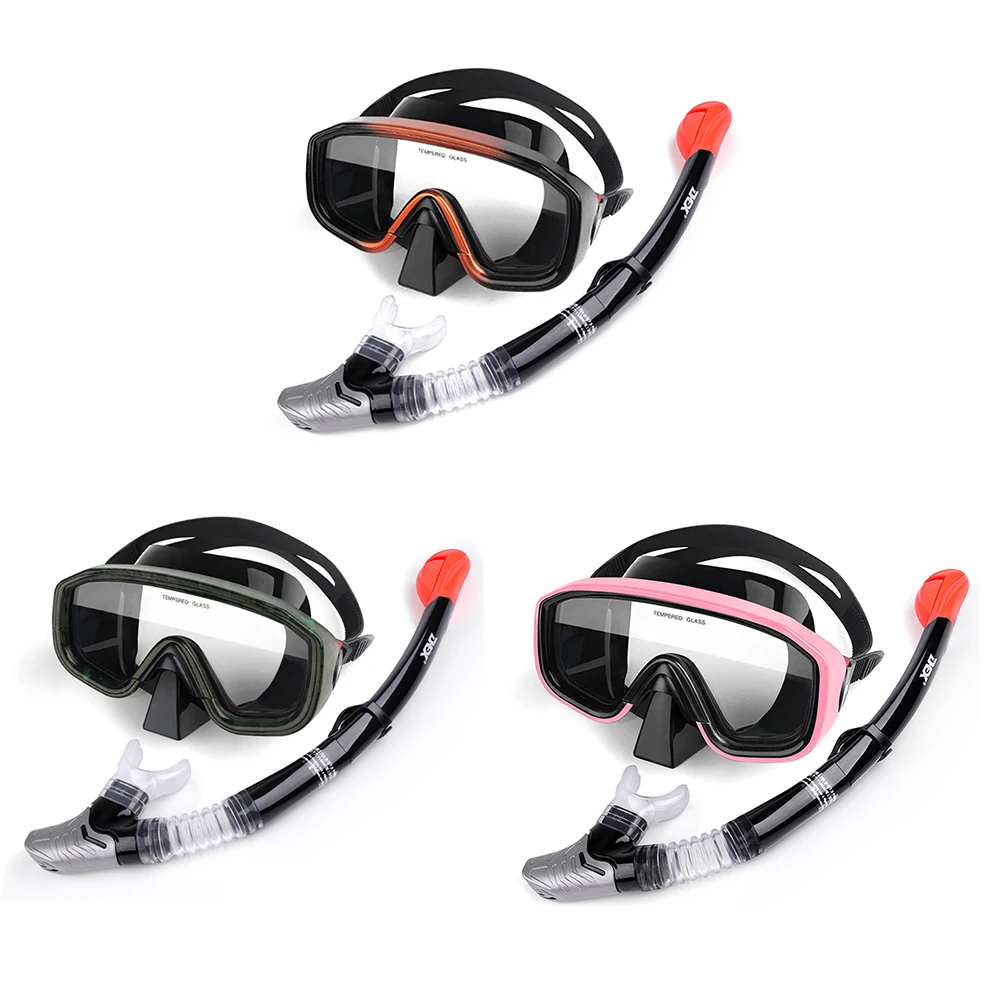 

Full Face Scuba Snorkeling Face Mask Underwater Diving Respirator Goggles Snorkeling Set Respiratory Masks Breathing Tube Set