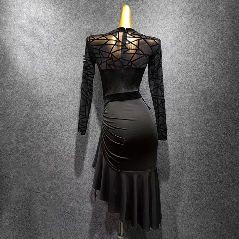 Женское платье для латиноамериканских танцев вечерние нее костюм выступлений с