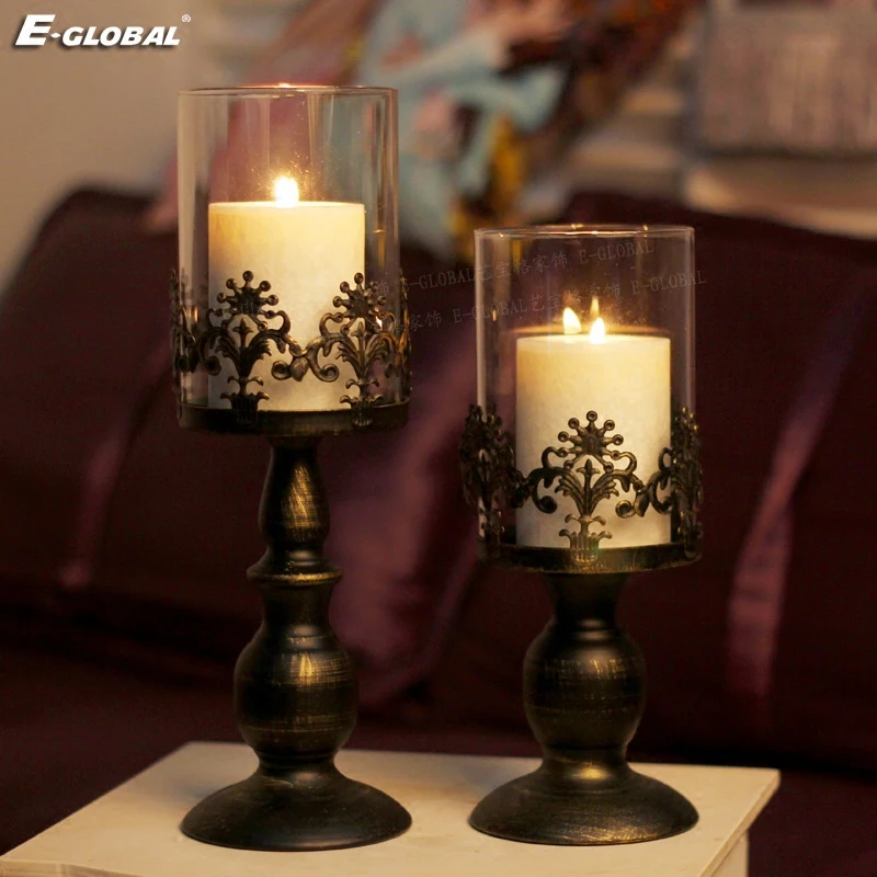 

1 PC Gold Candlesticks Large Tall Bronze Silver Wedding Candelabra Vintage Metal Romantic Dinner Candle Holders Crystal 50ZT49