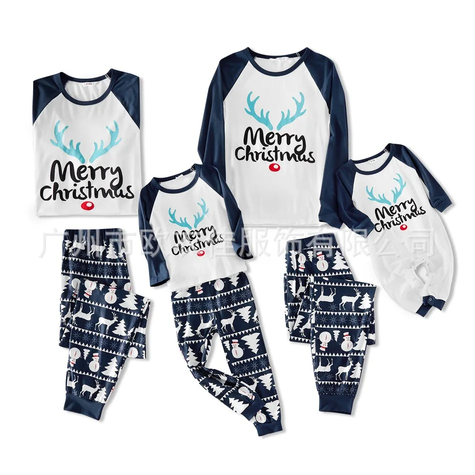 

Father Mother Daughter Son Pajamas 2020 Year Mommy And Me Red Christmas Pajamas Set Family Matching Xmas Tops Pants 2pcs Outfit