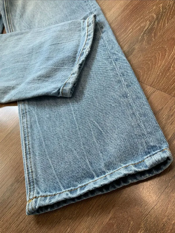 

Spring Autumn New Fashion Classic Trendy Brand Luxry Design Commute Versatile All Cotton Super High Waist Straight Jeans A2