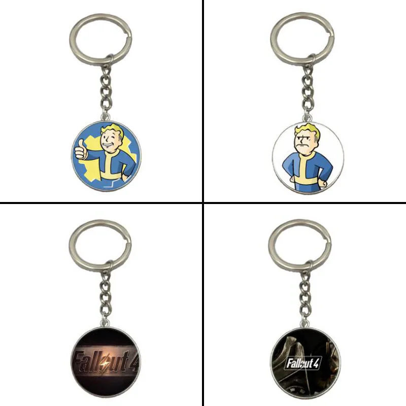 4 типа горячая игра Fallout 4/76 Shelter картина брелок цинковый сплав Серебряный цвет брелок ювелирный подарок для женщин и мужчин
