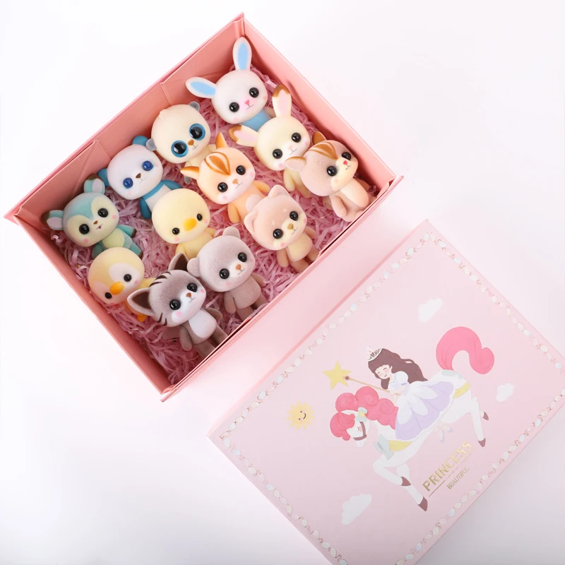 

New Plastic Flocking Doll Cute Animal Dog Duck Sheep Penguin Children Plush Toy Novelty Gag Birthday Gift Toys for Kids Hobbies