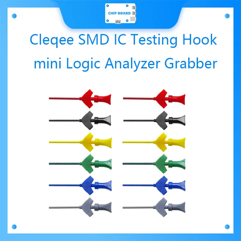 

Cleqee SMD IC Testing Hook mini Logic Analyzer Grabber Internal Spring probes clips jumper connect Dupont Test Lead Accessory