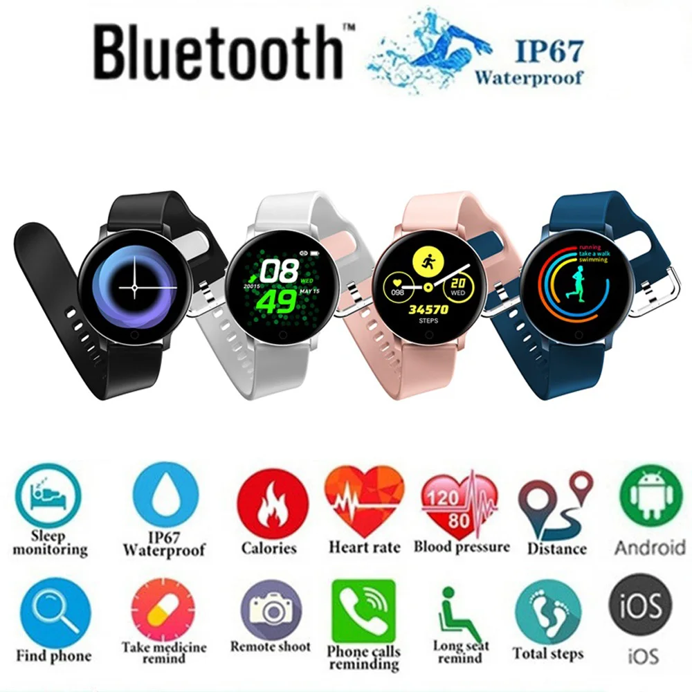 Горячая распродажа Новые Bluetooth умные часы для IOS Android IPhone браслет fitnessкровяное