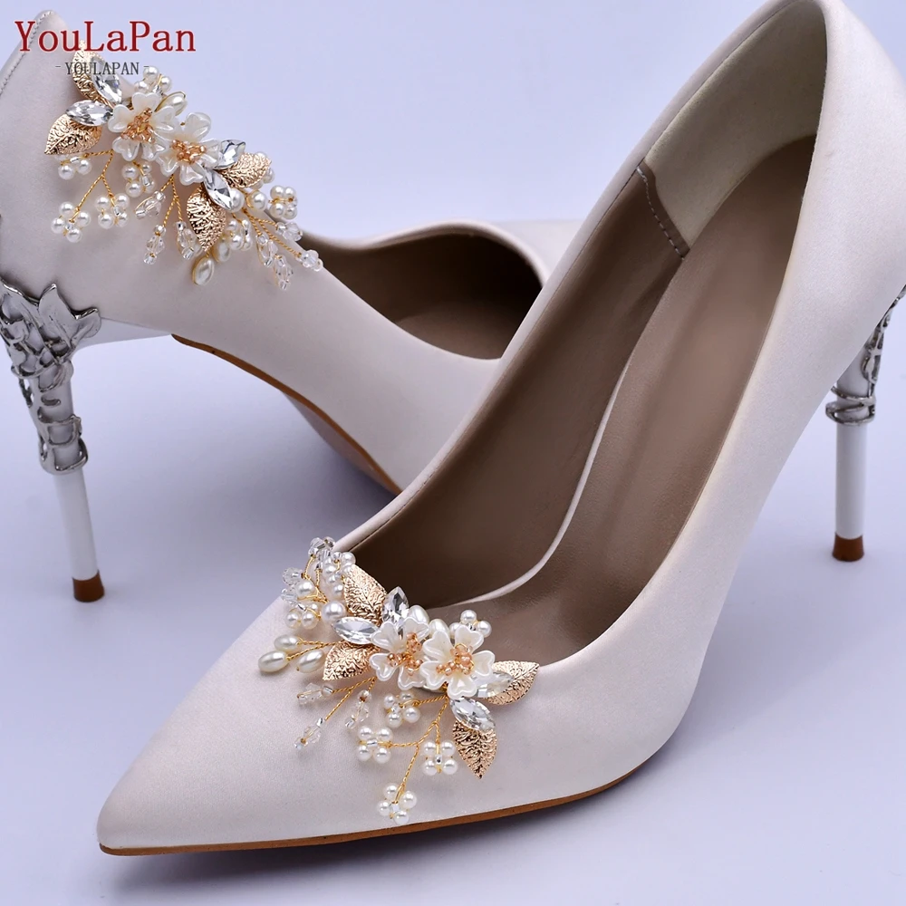 YouLaPan X21 2 шт./лот Свадебная обувь с пряжкой Цветочные Зажимы на высоком каблуке для - Фото №1