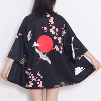 japanese style waves samurai kimono streetwear men women cardigan japan harajuku anime robe traditional clothes 2020 summer