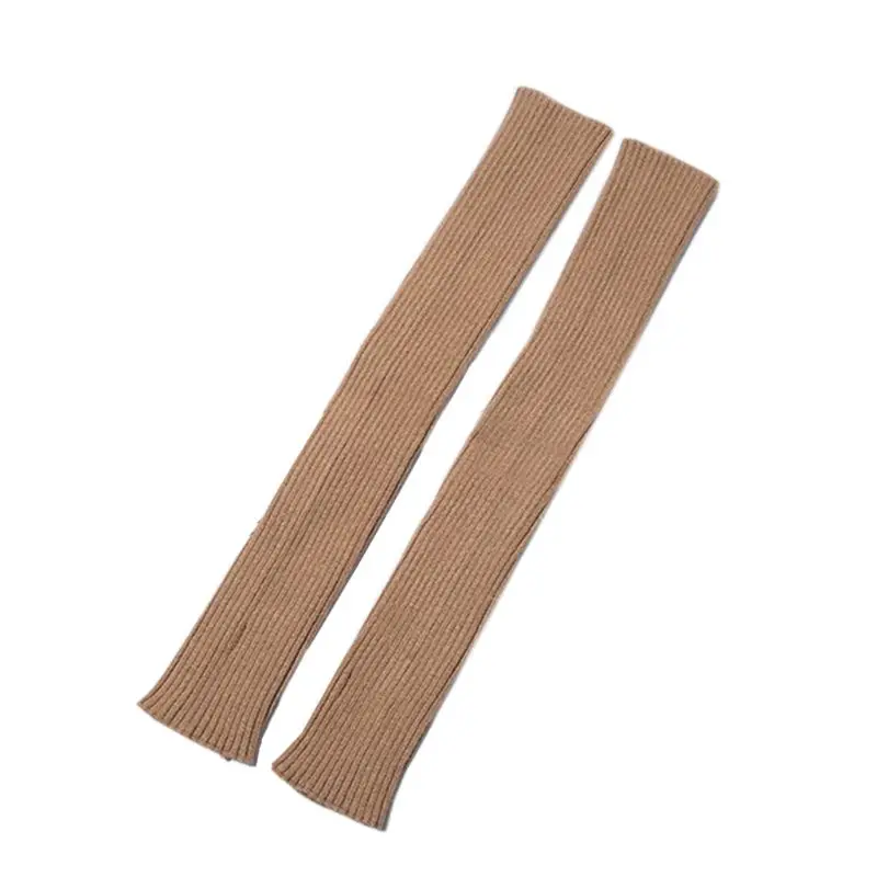 

Женские зимние ребристые трикотажные длинные перчатки без пальцев над налокотником теплые Рукава 2XPC