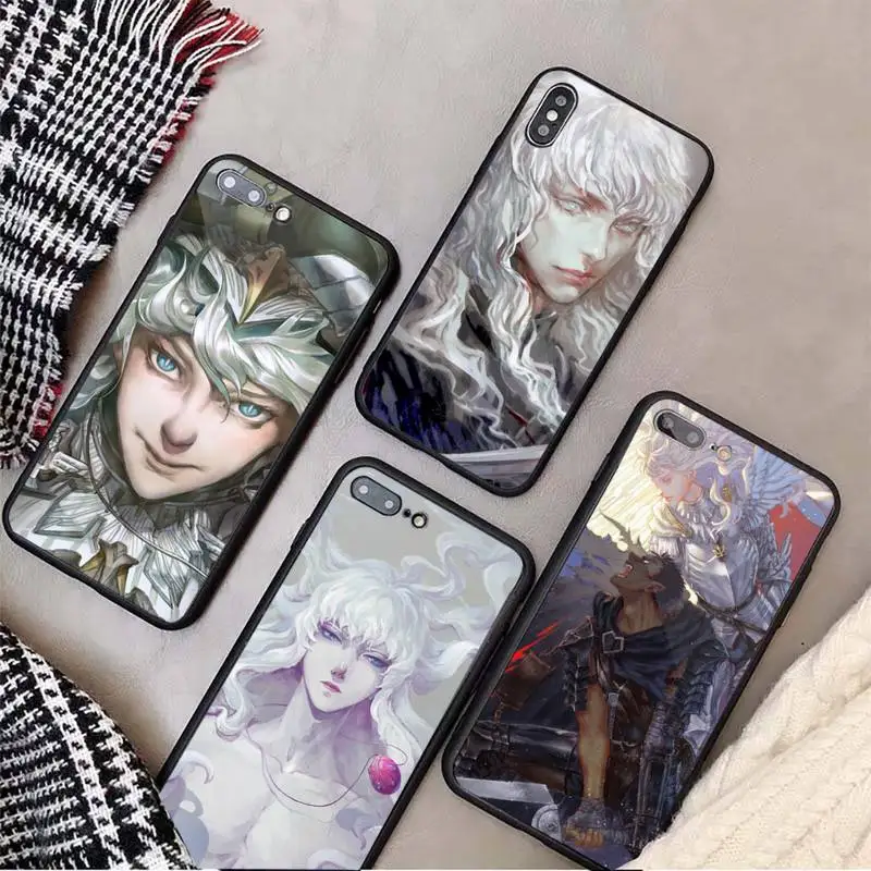 

Berserk Griffith japan manga Phone Case Tempered glass For iphone 6 7 8 plus X XS XR 11 12 13 PRO MAX mini