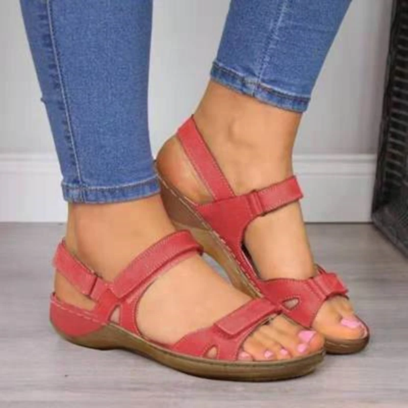

2020 New Women Sandals Soft Three Color Stitching Ladies Sandals Comfortable Flat Sandals Open Toe Beach Shoes Woman Footwear