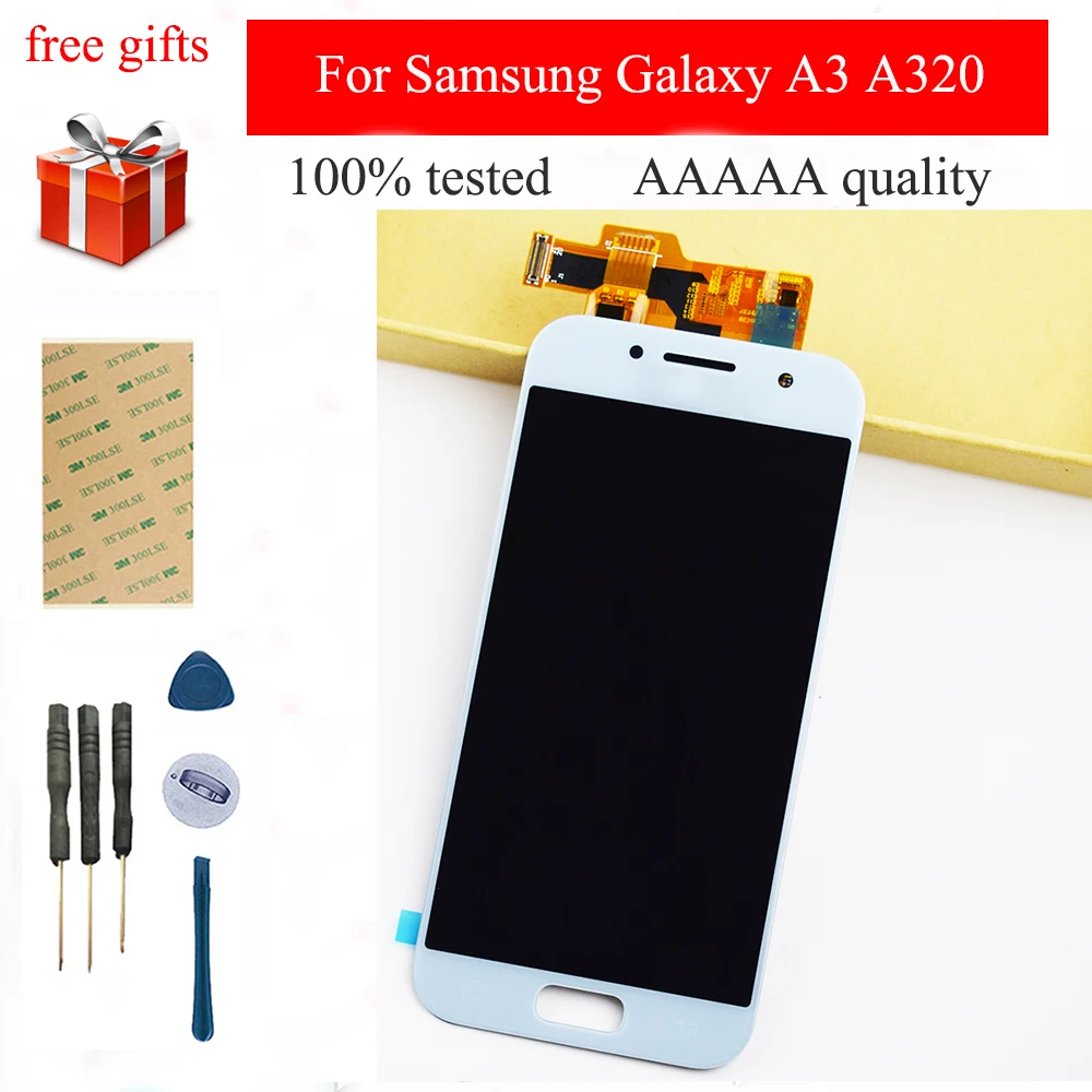 Для Samsung Galaxy A3 A320 LCD 2017 A320FL A320F полный сенсорный экран сенсор + ЖК дисплей модуль в
