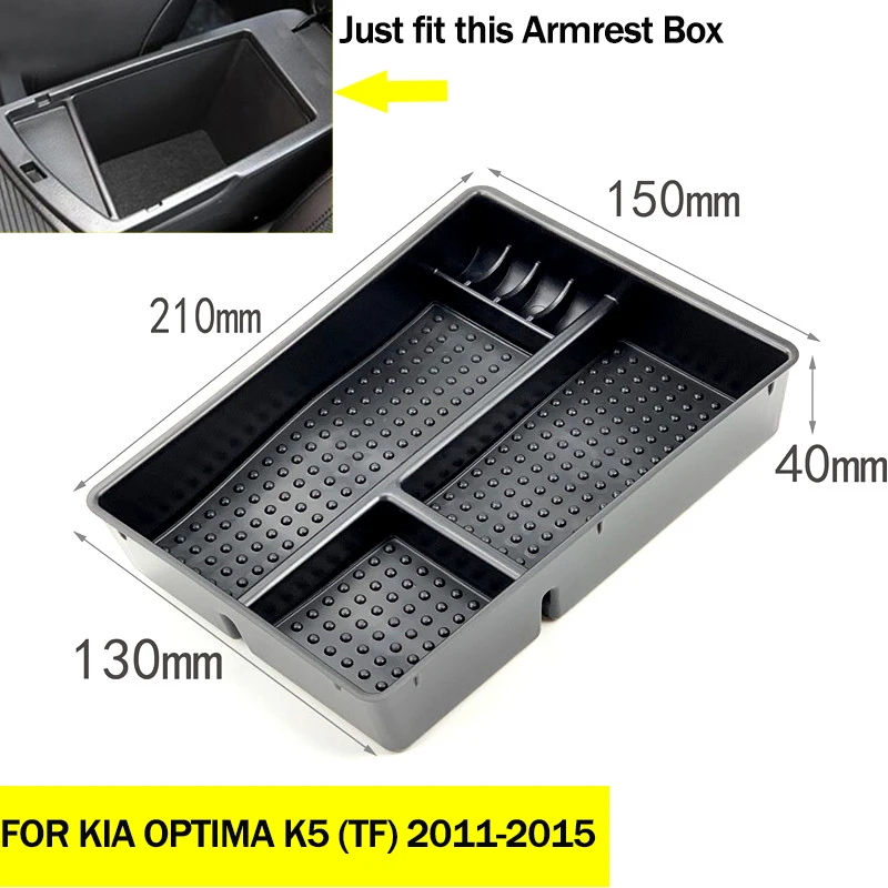 

FIT FOR KIA OPTIMA K5 TF 2011-2015 ARMREST ARM REST CENTER CONSOLE STORAGE BOX PALLET CONTAINER GLOVE TRAY ORGANIZER