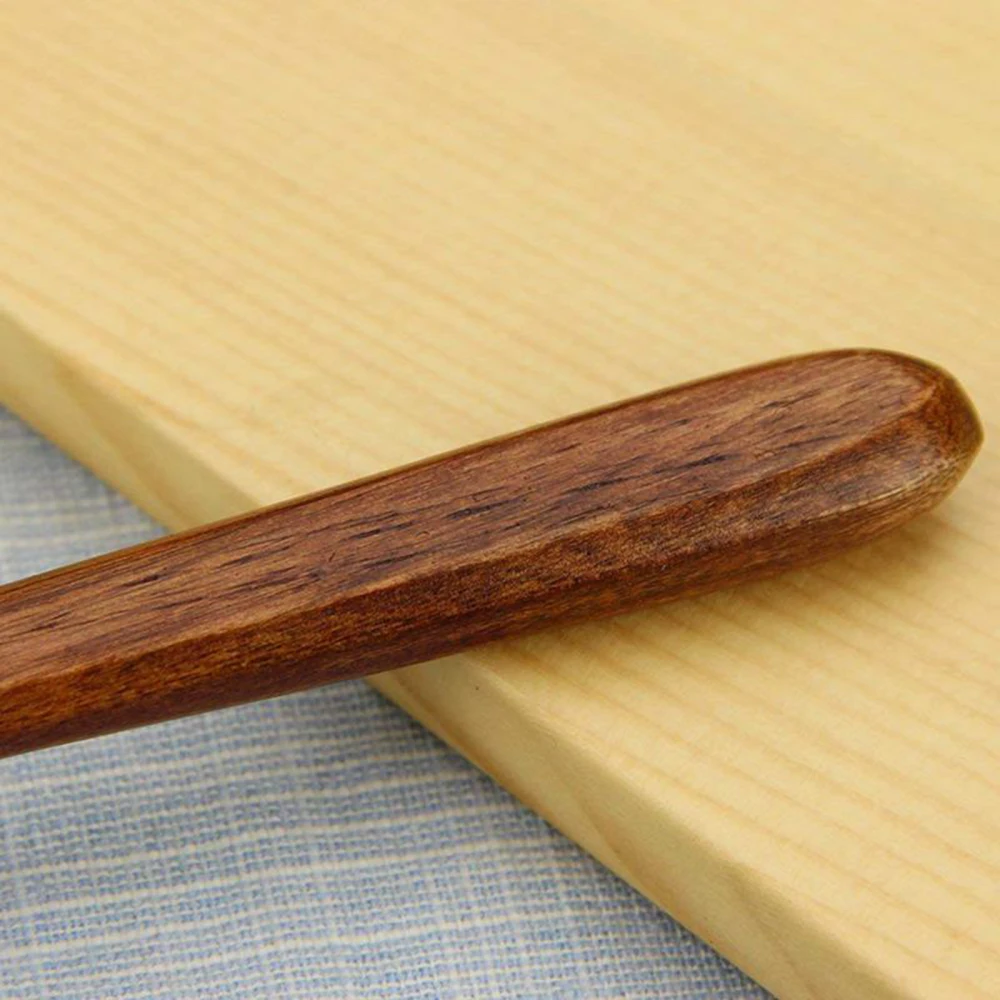 

5 Pcs Wooden Korean Style Long Spoons Natural Wood Long Handle Round Spoons for Soup Cooking Mixing Stirrer Kitchen Tools