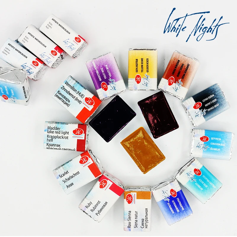 Однотонная Акварельная краска для русских белых ночей акурелы одноцветная