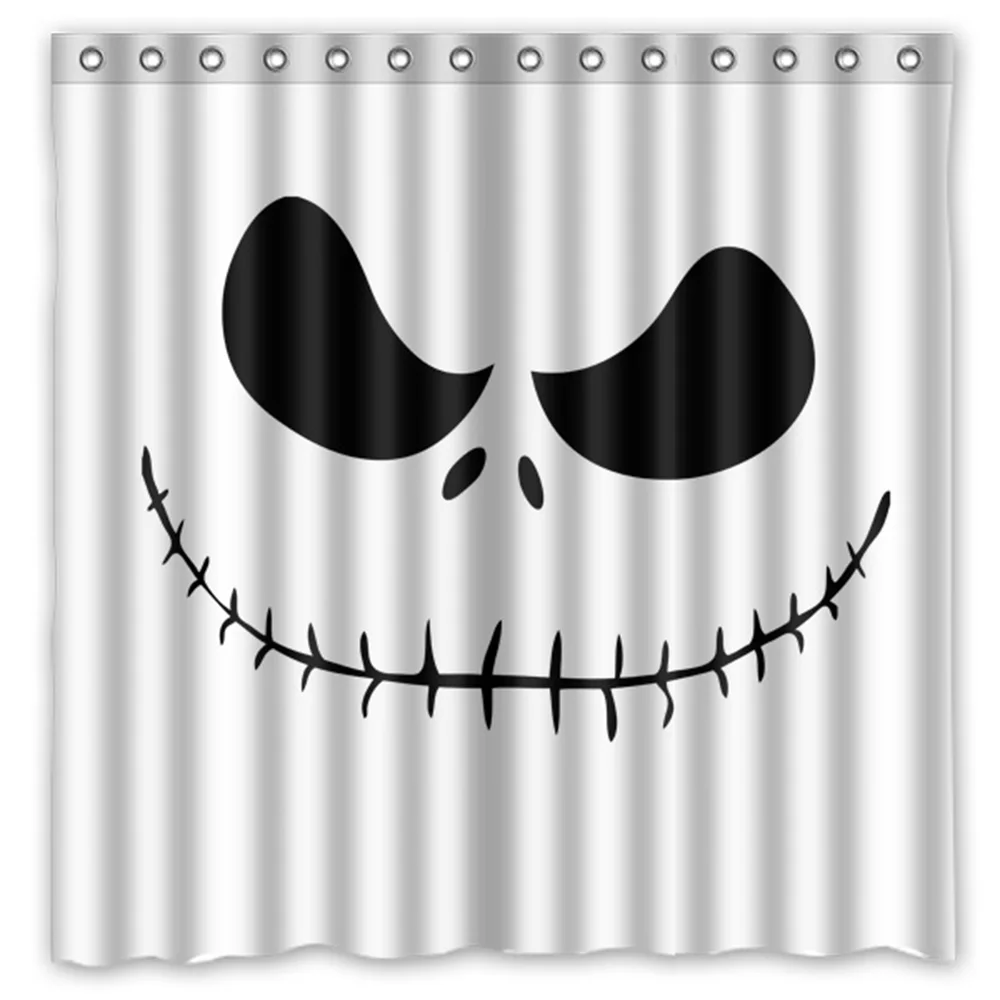 Jack Skellington Printing Waterproof Shower Curtain Mildewproof Polyester Fabric Bath Curtains 72x72inch With 12 Hooks - Цвет: 5