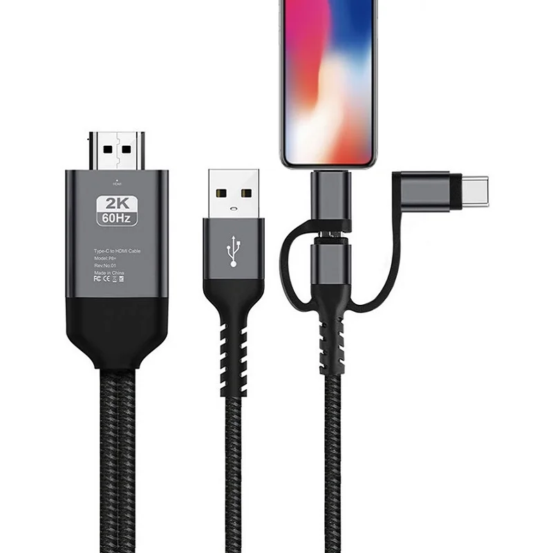 Кабель HDTV для IPhone Samsung Huawei подключение к экрану телефона HDMI-совместимый HD ТВ