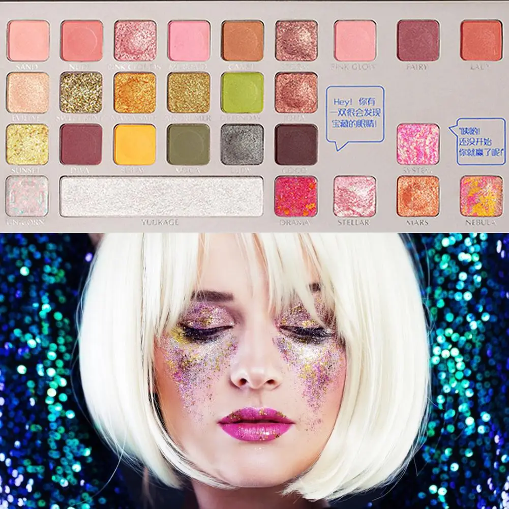 

Eyeshadow Palette Colorful Shadows Palett Glitter Highlighter Shimmer Make Up Pigment Matte Eye Shadow Pallete The New 28-Colors