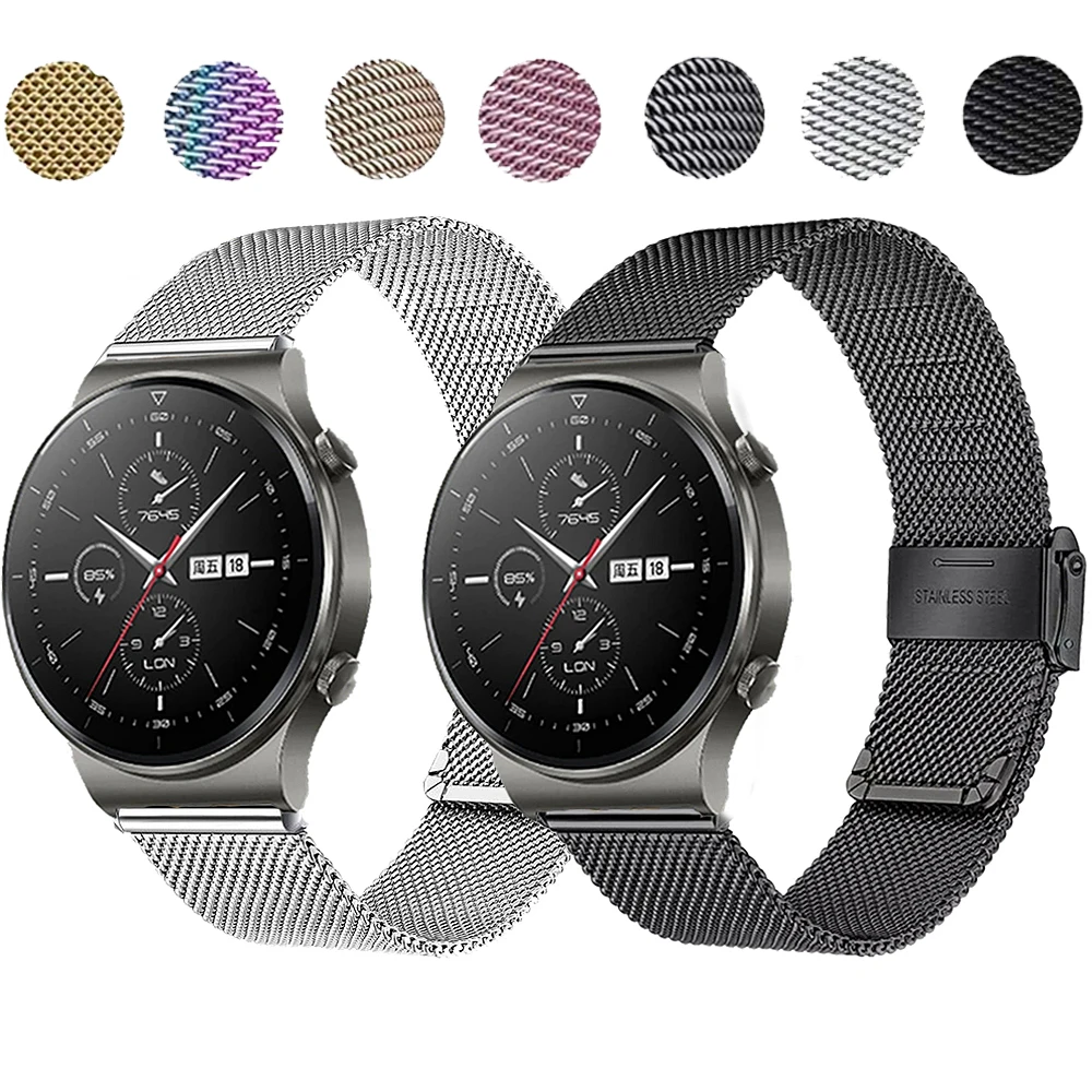 

Ремешок «Миланская петля» для Huawei Watch GT 2 Pro/GT2 46 мм, браслет из нержавеющей стали для смарт-часов Honor GS Pro/Magic, 22 мм