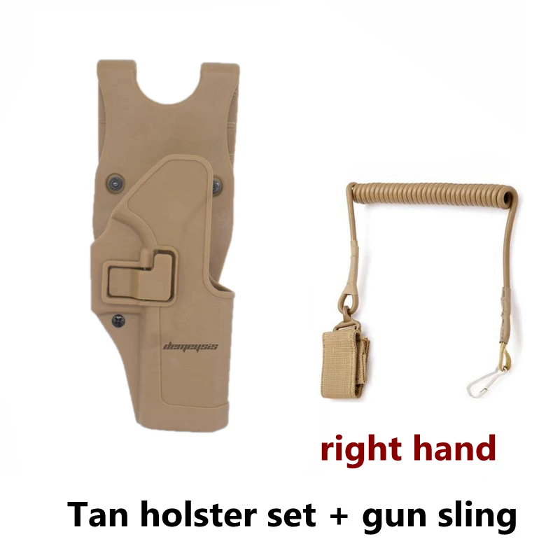 tan sling holster Правая рука тактический бой кобура для охоты на открытом воздухе стрельба Hoslter Mag военная сумка кобура для страйкбола Glock 17 19 22 23 31 32 - Цвет: tan sling holster