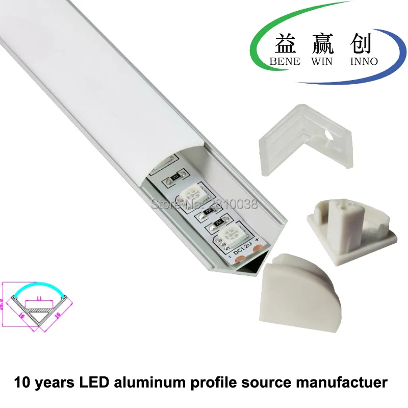 

10 X 0.5M Sets/Lot 60 degree Alu profile diffuser for led strip lights and recessed aluminium led profile for wardrobe lights