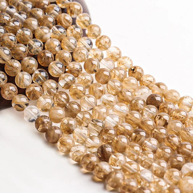 

Natural Quartz Crystal Tea Watermelon Stone Round Beads Watermelon Tourmaline Loose Beads for DIY Jewelry Making 4-12MM 15"
