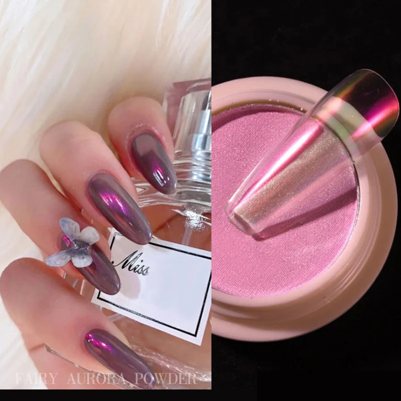 Обновленная версия Aurora Chrome Nail Glitter порошок волшебное зеркало эффект Dip пигменты