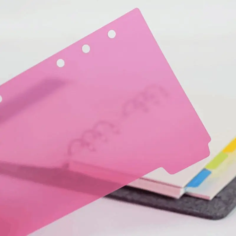 

1Set A5 A6 Loose Leaf Binder Index Separator PP Colorful 6 Hole Page Dividers