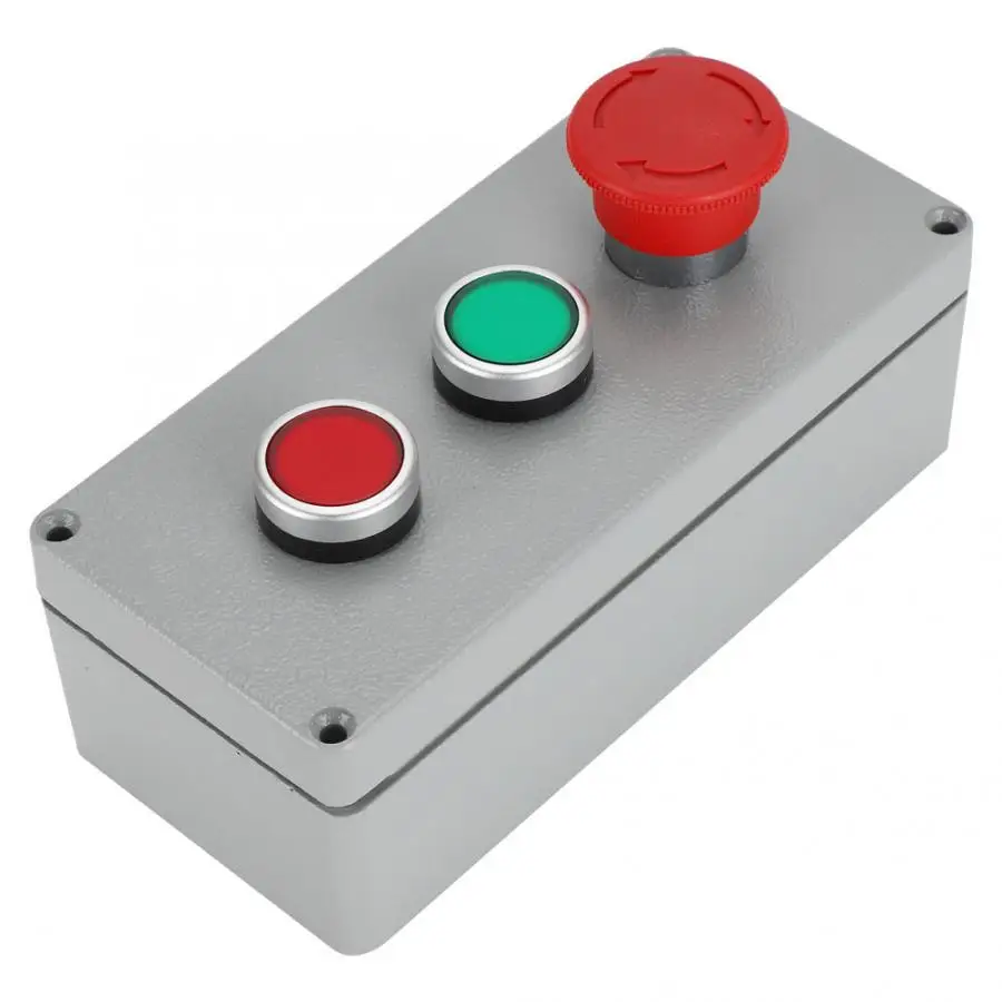 Switch Box Aluminum Alloy 3 Button Control Operation Box IP66 Dustproof Waterproof 175x80x55 Push Button Switch