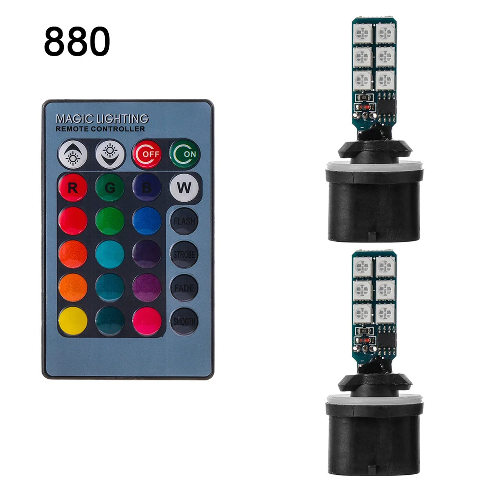 1 пара разноцветных 881 5050 RGB светодиодный 12SMD Автомобильные фары Противотуманные фары лампы с дистанционным управлением RGB лампы автомобильные аксессуары